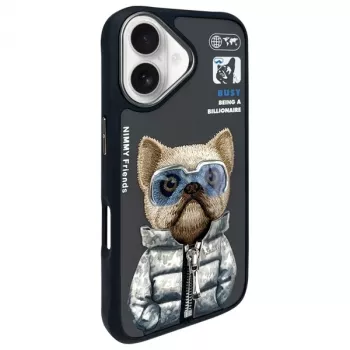 Nimmy Cool&Cute 2.0 Dog Protective Case für Apple iPhone 16 6,1 Zoll Schwarz