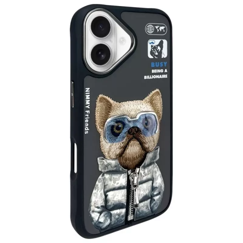 Nimmy Cool&Cute 2.0 Dog Protective Case für Apple iPhone 16 6,1 Zoll Schwarz