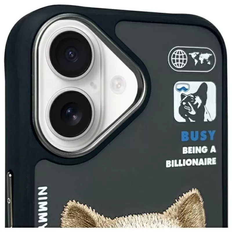 Nimmy Cool&Cute 2.0 Dog Protective Case für Apple iPhone 16 6,1 Zoll Schwarz