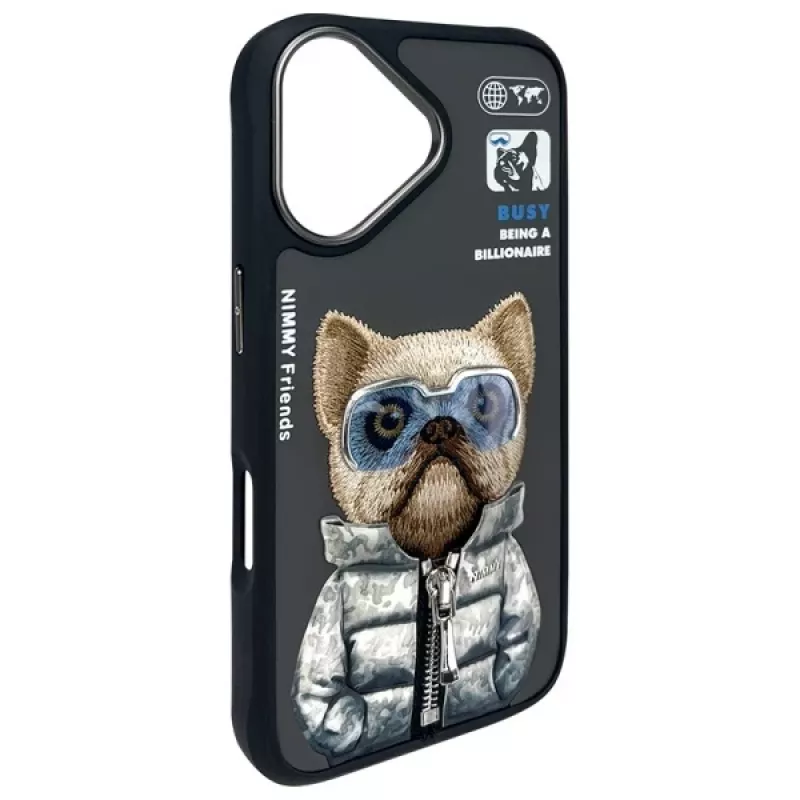 Nimmy Cool&Cute 2.0 Dog Protective Case für Apple iPhone 16 6,1 Zoll Schwarz