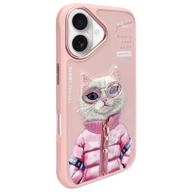 Nimmy Cool&Cute 2.0 Cat Back Cover für Apple iPhone 16 6,1 inch Pink