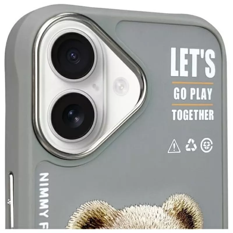 Nimmy Cool&Cute 2.0 Bear Case für Apple iPhone 16 6,1 inch Grau