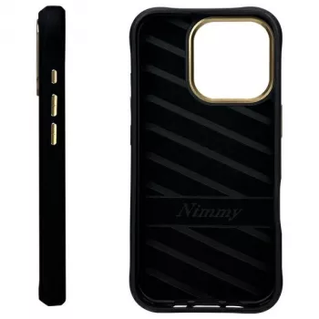 Nimmy Cool&Cute 2.0 Monkey Back Cover für Apple iPhone 16 Pro, Schwarz, TPU