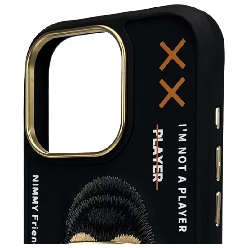 Nimmy Cool&Cute 2.0 Monkey Back Cover für Apple iPhone 16 Pro, Schwarz, TPU