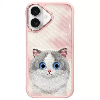 Nimmy Big Eyed Pet 2.0 Cat Back Cover Case für Apple iPhone 16 6,1 inch - Pink
