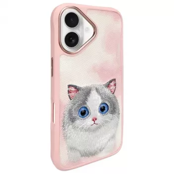 Nimmy Big Eyed Pet 2.0 Cat Back Cover Case für Apple iPhone 16 6,1 inch - Pink