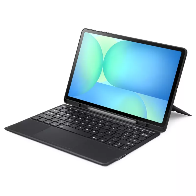 Dux Ducis DK Series Tastaturhülle für Samsung Galaxy Tab S10 FE+ (Plus) mit Hintergrundbeleuchtung - Schwarz