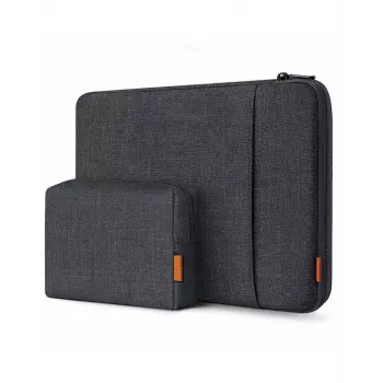 Inateck Laptop Sleeve 13 Inch mit Zubehörtasche, Filz, Schwarz-Grau, LB01006/S1
