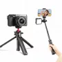 ULANZI MT-16 Mini-Stativ Selfie-Stick mit Kugelkopf und Kaltgeräteschuh, Schwarz