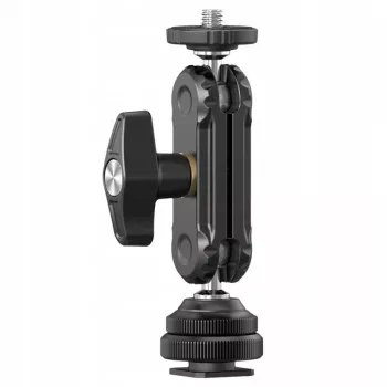 Ulanzi R098 Magic Arm Doppelkugelkopf Gelenkarm mit 1/4 inch Schraube und Kaltgeräteschuh, Schwarz