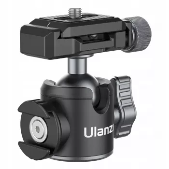 Ulanzi U-80L 3D-Kugelkopf mit Arca-Swiss Schnellwechselplatte, 20 kg Belastung, 360° Panoramarotation, Schwarz