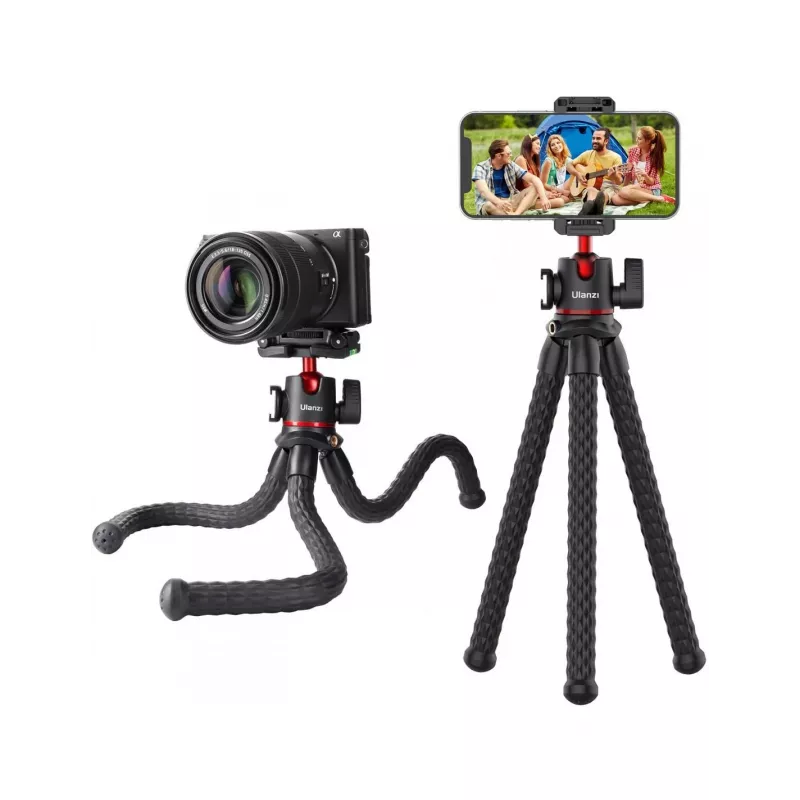 Ulanzi MT-33 Flexibles Stativ mit Kugelkopf und Handyhalter, Schwarz