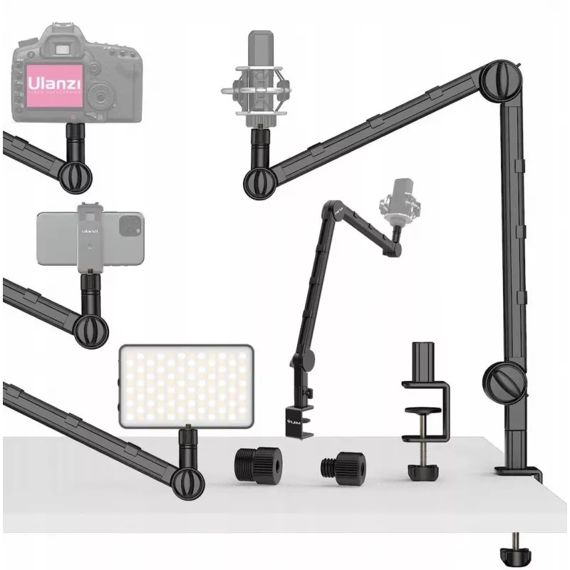 Ulanzi LS25 Tisch-C-Klemme Studiohalterung für Kamera, Mikrofon, LED-Licht, Schwarz
