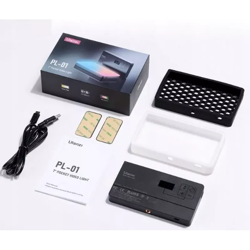 ULANZI PL-01 RGB LED Videoleuchte 150 Dioden 4000mAh mit Magnetbefestigung und Wabengitter