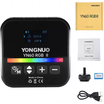LED Video Light Yongnuo YN60 RGB II - WB (2500K - 9900K), Schwarz