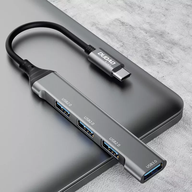 Dudao A16T USB-A Hub 4-Port USB 2.0 Schwarz