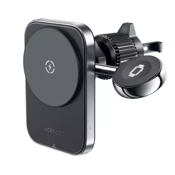 Acefast D18 Car Mount mit MagSafe / Qi Wireless Charger + USB-A auf USB-C Kabel - Schwarz