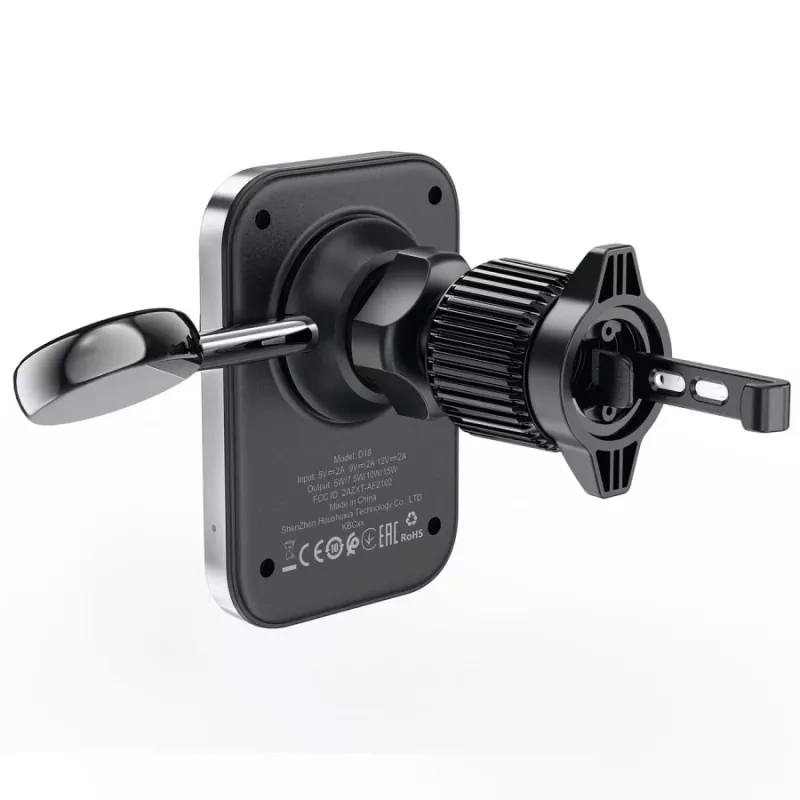 Acefast D18 Car Mount mit MagSafe / Qi Wireless Charger + USB-A auf USB-C Kabel - Schwarz
