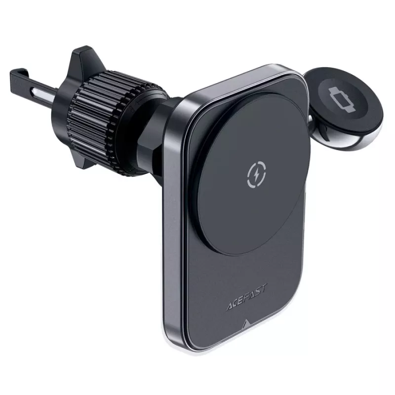 Acefast D18 Car Mount mit MagSafe / Qi Wireless Charger + USB-A auf USB-C Kabel - Schwarz
