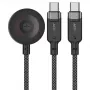 ACEFAST C6-11 3-in-1 USB-C auf 2x USB-C & Qi Wireless Ladekabel, 100W, 1,2m, Schwarz
