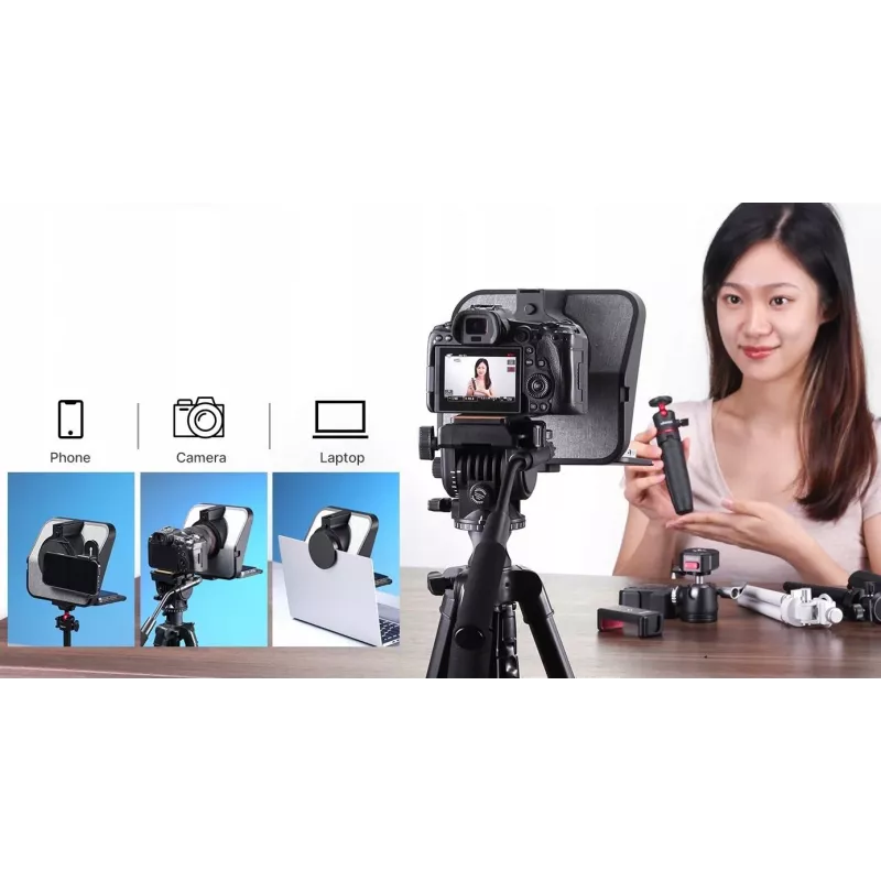 Ulanzi RT02 Tragbarer Teleprompter für Smartphones, Tablets und Kameras