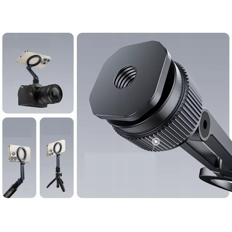 ULANZI MA07 Magnetischer Telefonhalter mit Kaltgeräteschuh und 1/4-Zoll-Gewinde, MagSafe-kompatibel, Schwarz