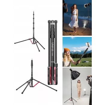 ULANZI T230 2-in-1 Lichtstativ und Monopod 2,3 m 5 kg Aluminiumlegierung Schwarz