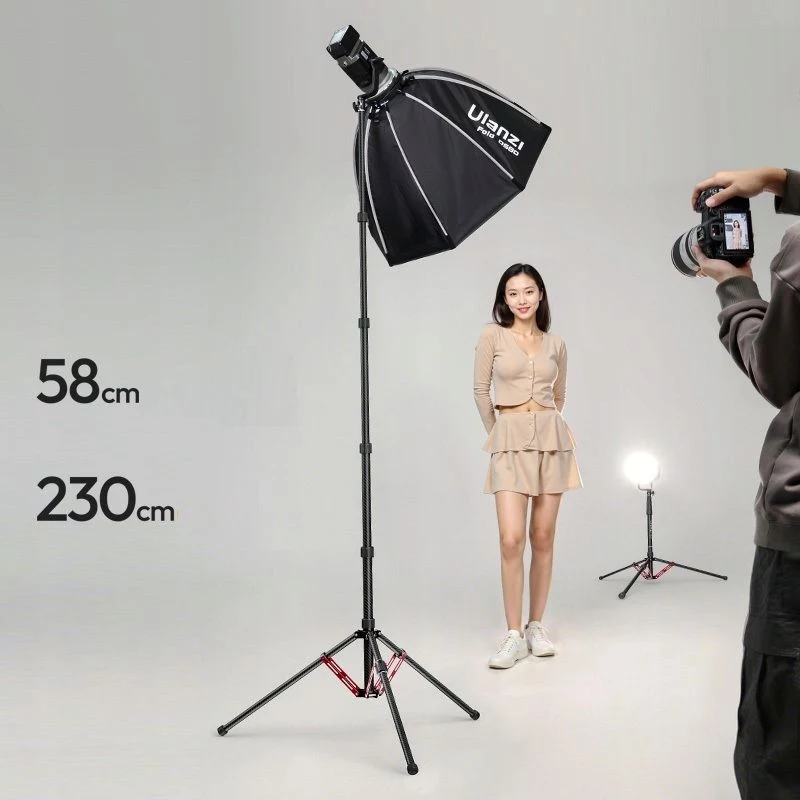ULANZI T230 2-in-1 Lichtstativ und Monopod 2,3 m 5 kg Aluminiumlegierung Schwarz