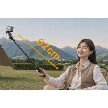 ULANZI MT90 2-in-1 Stativ Selfie-Stick mit Schnellspanner für Smartphone und Kamera, Schwarz