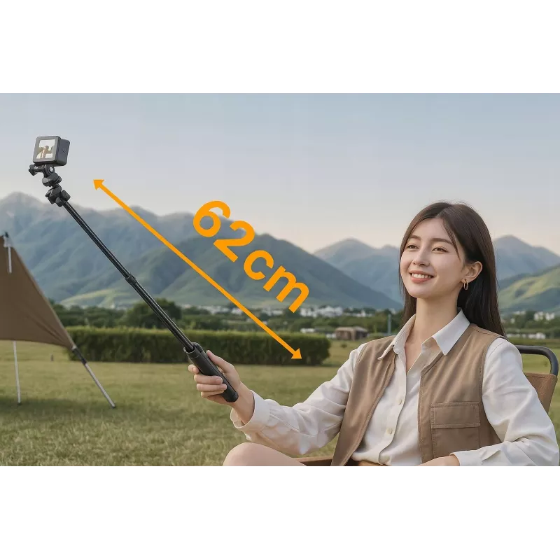 ULANZI MT90 2-in-1 Stativ Selfie-Stick mit Schnellspanner für Smartphone und Kamera, Schwarz