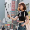 ULANZI MT90 2-in-1 Stativ Selfie-Stick mit Schnellspanner für Smartphone und Kamera, Schwarz