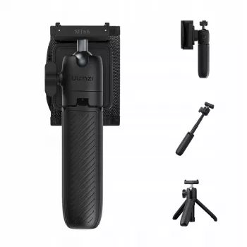 ULANZI MT66 3-in-1 Mini-Stativ Selfie-Stick Rucksack-Clip für DJI Osmo Action 5 Pro 4 3, GoPro, Insta360 - Schwarz