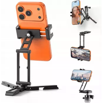 ULANZI SK29 Magic Arm Phone Tripod Mount mit Arca-Swiss Schnellwechselplatte, 1/4 Zoll Gewinde, Kaltgeräteschuh, Schwarz