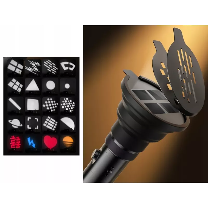 ULANZI LM01 10W LED-Spotlight mit Gobo- und Farbfiltern, Zoom und Effekten