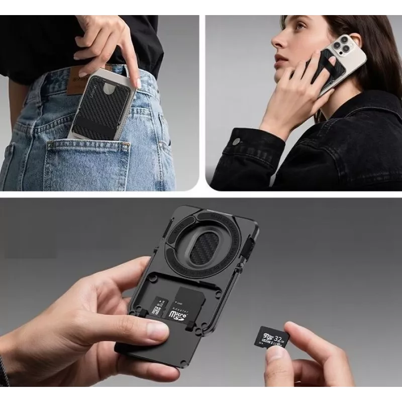 ULANZI ML25 MagSafe Wallet Stand 2-in-1 Kartenhalter & Telefonständer für iPhone - Schwarz