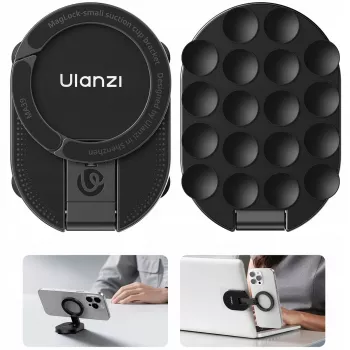 Ulanzi MA39 Magnetischer Handyhalter mit Saugnapf für Armaturenbrett, Windschutzscheibe, Schreibtisch - MagSafe-kompatibel, 360°-Drehung, Schwarz
