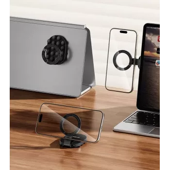 Ulanzi MA39 Magnetischer Handyhalter mit Saugnapf für Armaturenbrett, Windschutzscheibe, Schreibtisch - MagSafe-kompatibel, 360°-Drehung, Schwarz