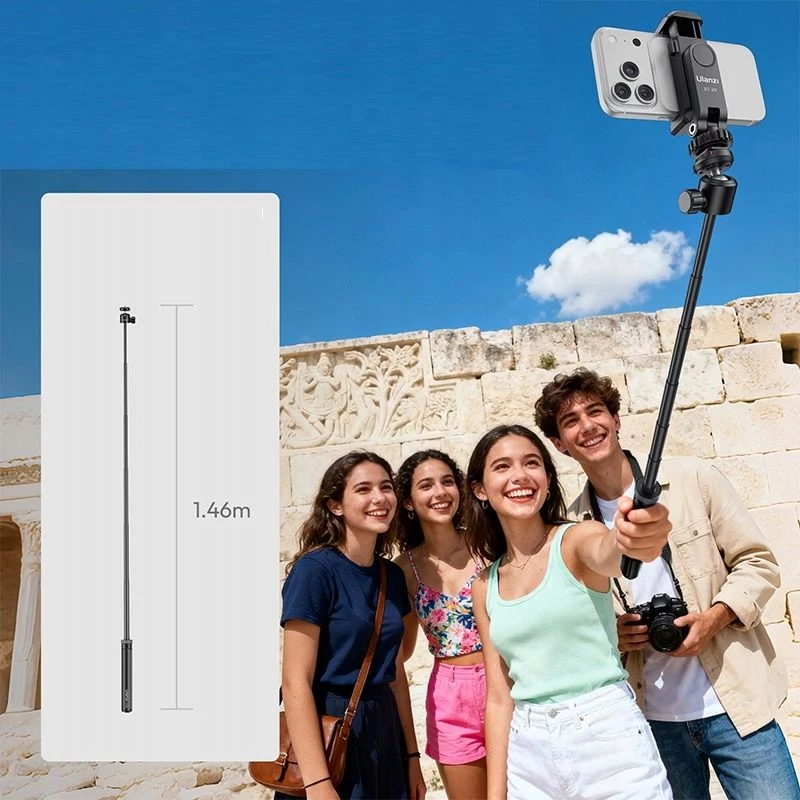ULANZI Selfie Stick Stativ 148 cm 1/4 inch Gewinde für Smartphone Kamera TT24