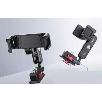 ULANZI MA56 Phone Mount Clamp mit Cold Shoe, 1/4 Zoll-20 Gewinde, Arri Anti-Twist Pins, Schwarz