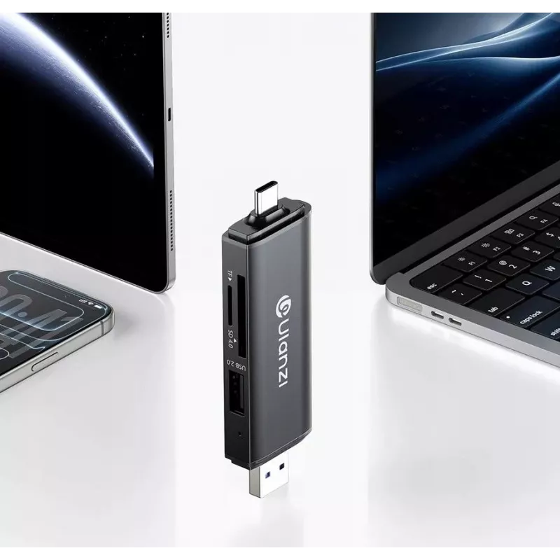 ULANZI CR3 3-in-1 SD/MicroSD/USB-Kartenleser mit USB-C- und USB-A-Anschlüssen