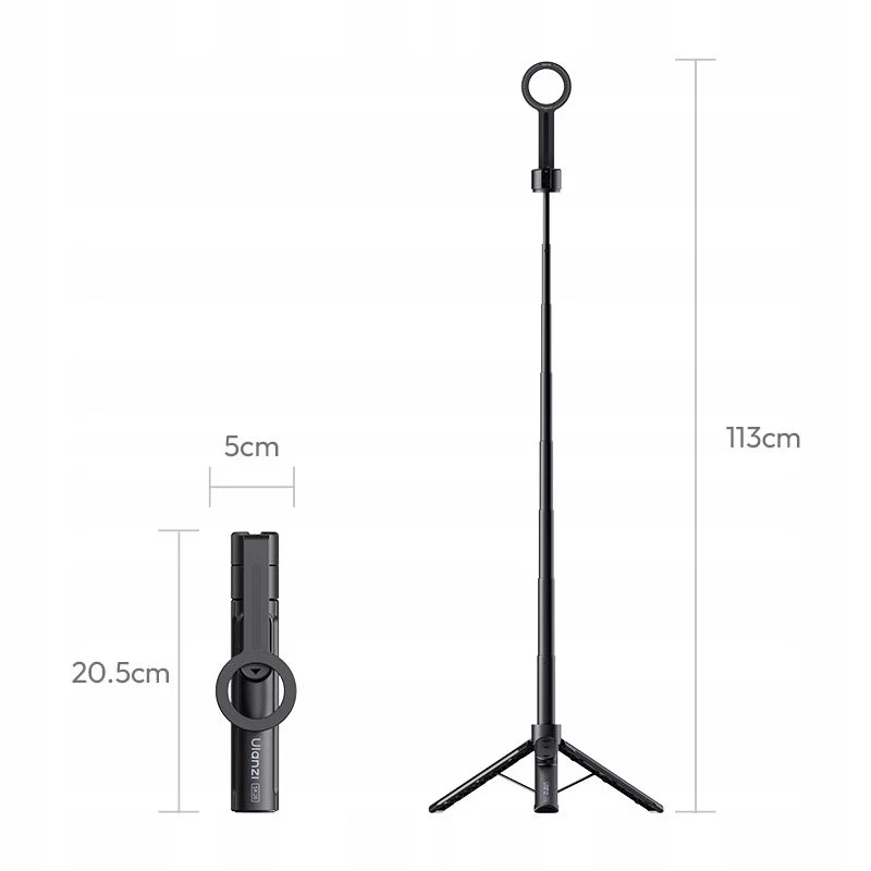 ULANZI SK26 MagSafe Selfie Stick Tripod 2-in-1 113cm Schwarz
