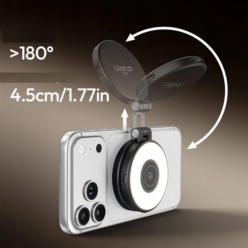 ULANZI LM21 MagSafe LED Video Light, 60 LEDs, 2500K-9000K, USB-C, Schwarz