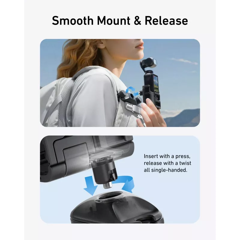 TELESIN Rucksackgurthalterung für DJI Osmo Pocket 3