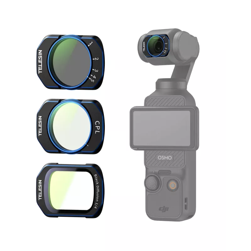 Telesin S5-FLT-44-TDJ CPL / VND / Black Mist 1/4 Filter-Set für DJI Osmo Pocket 4/3