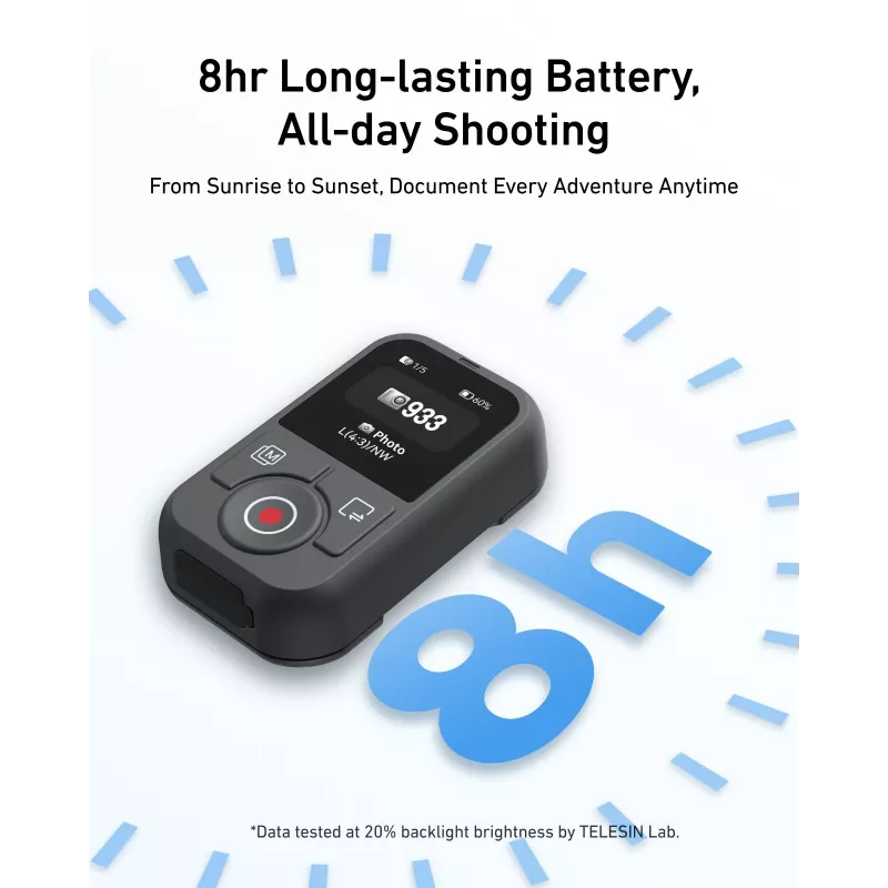 TELESIN Kabellose Bluetooth-Fernbedienung für DJI Osmo Action 6/5 Pro/4 und Osmo 360, S5-RMT-03-TDJ