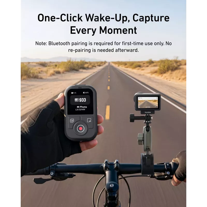 TELESIN Kabellose Bluetooth-Fernbedienung für DJI Osmo Action 6/5 Pro/4 und Osmo 360, S5-RMT-03-TDJ