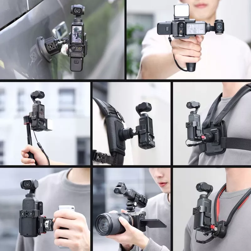 Ulanzi C014 Erweiterungsrahmen für DJI Osmo Pocket 3, Aluminiumlegierung & ABS, Schwarz