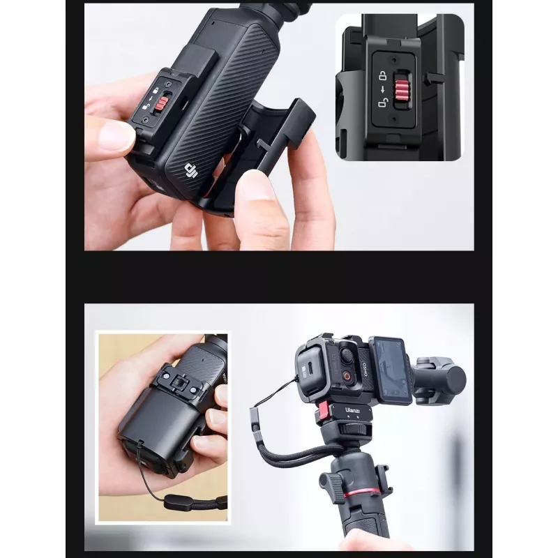 Ulanzi C014 Erweiterungsrahmen für DJI Osmo Pocket 3, Aluminiumlegierung & ABS, Schwarz