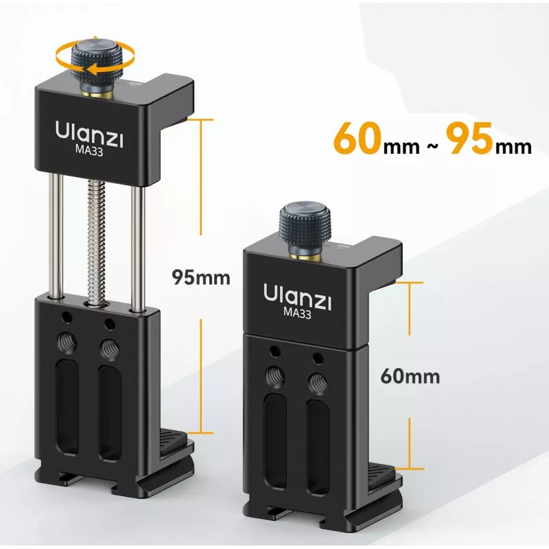 Ulanzi MA33 Phone Holder mit 2x Cold Shoe Mounts und Arca-Swiss Basis
