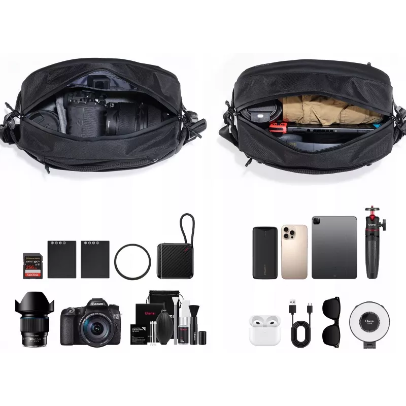 Ulanzi PB038 Travel Sling Bag V2 - Schwarz, 7L, wasserabweisend